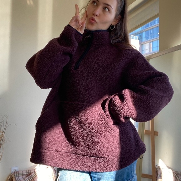 George Fleece Burgundy Quarter Zip (Size XL) - Picture 6 of 7